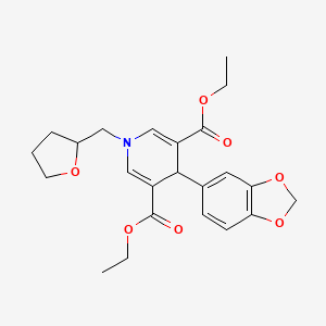 molecular formula C23H27NO7 B4206645 diethyl 4-(1,3-benzodioxol-5-yl)-1-(tetrahydro-2-furanylmethyl)-1,4-dihydro-3,5-pyridinedicarboxylate 