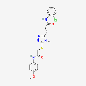 molecular formula C21H22ClN5O3S B4206741 N-(2-chlorophenyl)-3-[5-({2-[(4-methoxyphenyl)amino]-2-oxoethyl}sulfanyl)-4-methyl-4H-1,2,4-triazol-3-yl]propanamide 