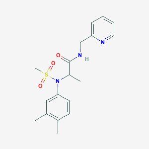 molecular formula C18H23N3O3S B4206772 N~2~-(3,4-dimethylphenyl)-N~2~-(methylsulfonyl)-N~1~-(2-pyridinylmethyl)alaninamide 