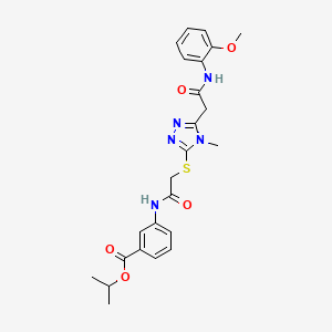 molecular formula C24H27N5O5S B4206808 isopropyl 3-({[(5-{2-[(2-methoxyphenyl)amino]-2-oxoethyl}-4-methyl-4H-1,2,4-triazol-3-yl)thio]acetyl}amino)benzoate 