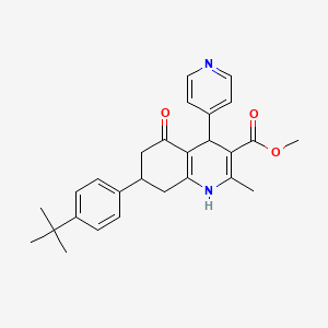 molecular formula C27H30N2O3 B4206937 methyl 7-(4-tert-butylphenyl)-2-methyl-5-oxo-4-(4-pyridinyl)-1,4,5,6,7,8-hexahydro-3-quinolinecarboxylate 