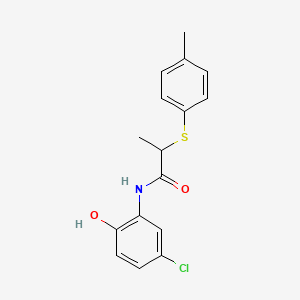 molecular formula C16H16ClNO2S B4206947 N-(5-chloro-2-hydroxyphenyl)-2-(4-methylphenyl)sulfanylpropanamide 
