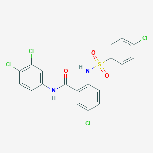 B420696 5-chloro-2-{[(4-chlorophenyl)sulfonyl]amino}-N-(3,4-dichlorophenyl)benzamide CAS No. 107143-50-0