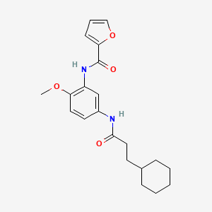 molecular formula C21H26N2O4 B4207082 N-{5-[(3-cyclohexylpropanoyl)amino]-2-methoxyphenyl}-2-furamide 