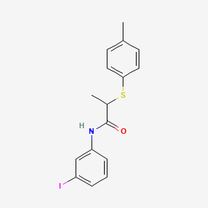 molecular formula C16H16INOS B4207138 N-(3-iodophenyl)-2-[(4-methylphenyl)thio]propanamide 