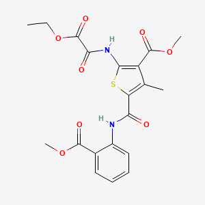 molecular formula C20H20N2O8S B4207186 methyl 2-{[ethoxy(oxo)acetyl]amino}-5-({[2-(methoxycarbonyl)phenyl]amino}carbonyl)-4-methyl-3-thiophenecarboxylate 