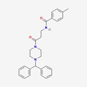 molecular formula C28H31N3O2 B4207200 N~1~-[3-(4-Benzhydrylpiperazino)-3-oxopropyl]-4-methylbenzamide 
