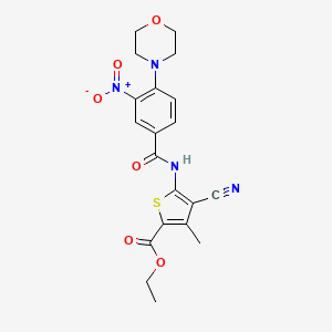 molecular formula C20H20N4O6S B4207247 Ethyl 4-cyano-3-methyl-5-[(4-morpholin-4-yl-3-nitrobenzoyl)amino]thiophene-2-carboxylate 