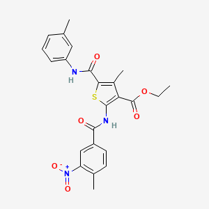 molecular formula C24H23N3O6S B4207342 ethyl 4-methyl-2-[(4-methyl-3-nitrobenzoyl)amino]-5-{[(3-methylphenyl)amino]carbonyl}-3-thiophenecarboxylate 