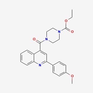 molecular formula C24H25N3O4 B4207363 ETHYL 4-{[2-(4-METHOXYPHENYL)-4-QUINOLYL]CARBONYL}TETRAHYDRO-1(2H)-PYRAZINECARBOXYLATE 