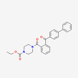 molecular formula C27H26N2O4 B4207453 Ethyl 4-[2-(biphenyl-4-ylcarbonyl)benzoyl]piperazine-1-carboxylate 