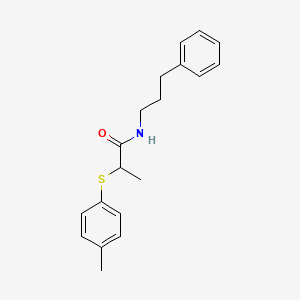 molecular formula C19H23NOS B4207508 2-[(4-methylphenyl)thio]-N-(3-phenylpropyl)propanamide 
