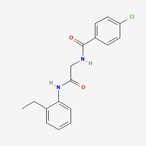 molecular formula C17H17ClN2O2 B4207528 4-chloro-N-{2-[(2-ethylphenyl)amino]-2-oxoethyl}benzamide 