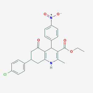 molecular formula C25H23ClN2O5 B4207549 Ethyl 7-(4-chlorophenyl)-2-methyl-4-(4-nitrophenyl)-5-oxo-1,4,5,6,7,8-hexahydroquinoline-3-carboxylate 