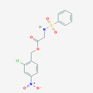 molecular formula C15H13ClN2O6S B4207564 2-Chloro-4-nitrobenzyl 2-[(phenylsulfonyl)amino]acetate 