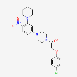 molecular formula C23H27ClN4O4 B4207575 1-[(4-chlorophenoxy)acetyl]-4-[4-nitro-3-(1-piperidinyl)phenyl]piperazine 