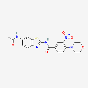 molecular formula C20H19N5O5S B4207577 N-[6-(acetylamino)-1,3-benzothiazol-2-yl]-4-(4-morpholinyl)-3-nitrobenzamide 