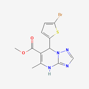 molecular formula C12H11BrN4O2S B4207593 methyl 7-(5-bromo-2-thienyl)-5-methyl-4,7-dihydro[1,2,4]triazolo[1,5-a]pyrimidine-6-carboxylate 