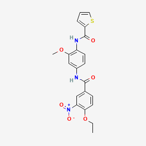 molecular formula C21H19N3O6S B4207603 N-{4-[(4-ethoxy-3-nitrobenzoyl)amino]-2-methoxyphenyl}-2-thiophenecarboxamide 