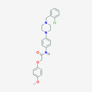 molecular formula C26H28ClN3O3 B4207641 N-{4-[4-(2-chlorobenzyl)-1-piperazinyl]phenyl}-2-(4-methoxyphenoxy)acetamide 