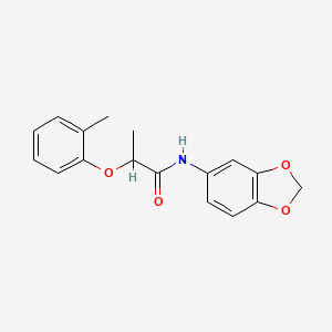 molecular formula C17H17NO4 B4207656 N-(1,3-benzodioxol-5-yl)-2-(2-methylphenoxy)propanamide 