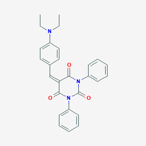 molecular formula C27H25N3O3 B420767 5-{[4-(DIETHYLAMINO)PHENYL]METHYLIDENE}-1,3-DIPHENYL-1,3-DIAZINANE-2,4,6-TRIONE 