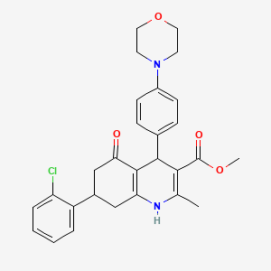 molecular formula C28H29ClN2O4 B4207708 methyl 7-(2-chlorophenyl)-2-methyl-4-[4-(4-morpholinyl)phenyl]-5-oxo-1,4,5,6,7,8-hexahydro-3-quinolinecarboxylate 