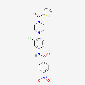 molecular formula C22H19ClN4O4S B4207714 N-{3-chloro-4-[4-(2-thienylcarbonyl)-1-piperazinyl]phenyl}-4-nitrobenzamide 