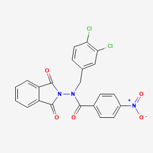 molecular formula C22H13Cl2N3O5 B4207738 N-[(3,4-dichlorophenyl)methyl]-N-(1,3-dioxoisoindol-2-yl)-4-nitrobenzamide 