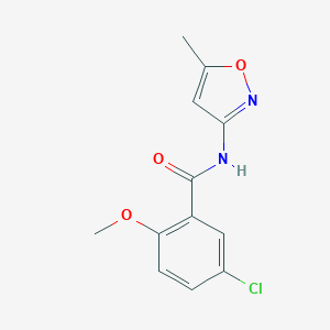 molecular formula C12H11ClN2O3 B420774 5-chloro-2-methoxy-N-(5-methyl-1,2-oxazol-3-yl)benzamide CAS No. 312591-34-7