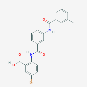 molecular formula C22H17BrN2O4 B4207792 5-bromo-2-({3-[(3-methylbenzoyl)amino]benzoyl}amino)benzoic acid 