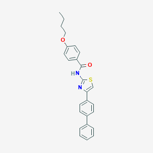 molecular formula C26H24N2O2S B420781 N-(4-{[1,1'-BIPHENYL]-4-YL}-1,3-THIAZOL-2-YL)-4-BUTOXYBENZAMIDE 