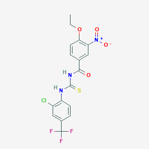 molecular formula C17H13ClF3N3O4S B4207895 N-({[2-chloro-4-(trifluoromethyl)phenyl]amino}carbonothioyl)-4-ethoxy-3-nitrobenzamide 