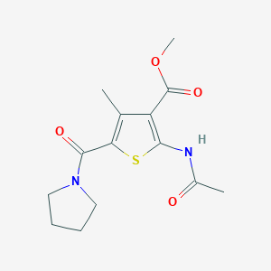 molecular formula C14H18N2O4S B4207931 methyl 2-(acetylamino)-4-methyl-5-(1-pyrrolidinylcarbonyl)-3-thiophenecarboxylate 