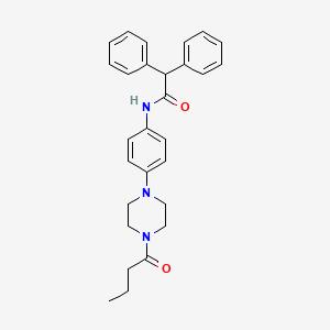 molecular formula C28H31N3O2 B4208025 N-[4-(4-butanoylpiperazin-1-yl)phenyl]-2,2-diphenylacetamide 