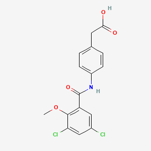 molecular formula C16H13Cl2NO4 B4208044 {4-[(3,5-dichloro-2-methoxybenzoyl)amino]phenyl}acetic acid 