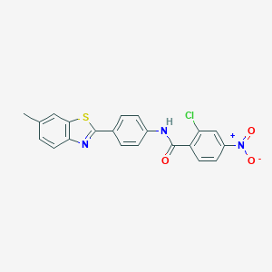 molecular formula C21H14ClN3O3S B420808 2-chloro-N-[4-(6-methyl-1,3-benzothiazol-2-yl)phenyl]-4-nitrobenzamide CAS No. 289491-08-3