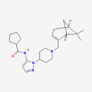 molecular formula C24H36N4O B4208139 N-[2-[1-[[(1R,5S)-6,6-dimethyl-2-bicyclo[3.1.1]hept-2-enyl]methyl]piperidin-4-yl]pyrazol-3-yl]cyclopentanecarboxamide 