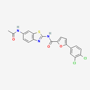 molecular formula C20H13Cl2N3O3S B4208165 N-[6-(acetylamino)-1,3-benzothiazol-2-yl]-5-(3,4-dichlorophenyl)-2-furamide 