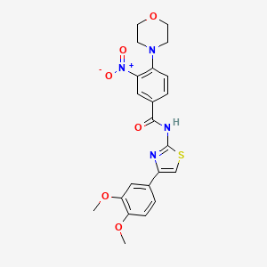 molecular formula C22H22N4O6S B4208170 N-[4-(3,4-dimethoxyphenyl)-1,3-thiazol-2-yl]-4-(4-morpholinyl)-3-nitrobenzamide 