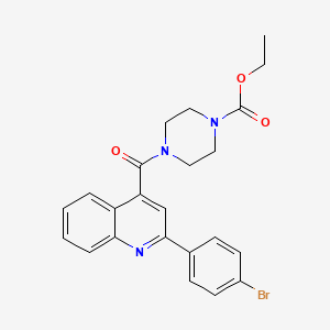 molecular formula C23H22BrN3O3 B4208180 Ethyl 4-{[2-(4-bromophenyl)-4-quinolyl]carbonyl}tetrahydro-1(2H)-pyrazinecarboxylate 