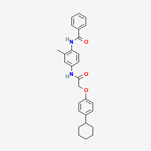 molecular formula C28H30N2O3 B4208225 N-(4-{[(4-cyclohexylphenoxy)acetyl]amino}-2-methylphenyl)benzamide 