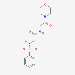 molecular formula C14H19N3O5S B4208386 N~1~-(2-Morpholino-2-oxoethyl)-2-[(phenylsulfonyl)amino]acetamide 
