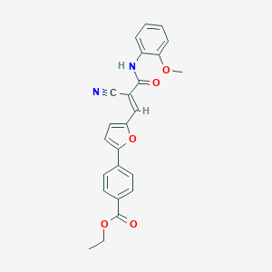 molecular formula C24H20N2O5 B420845 ethyl 4-[5-[(E)-2-cyano-3-(2-methoxyanilino)-3-oxoprop-1-enyl]furan-2-yl]benzoate CAS No. 313520-74-0