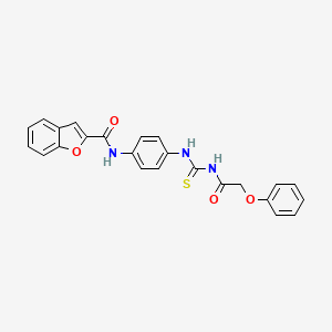 molecular formula C24H19N3O4S B4208476 N-[4-({[(phenoxyacetyl)amino]carbonothioyl}amino)phenyl]-1-benzofuran-2-carboxamide 