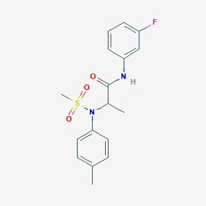 molecular formula C17H19FN2O3S B4208519 N~1~-(3-fluorophenyl)-N~2~-(4-methylphenyl)-N~2~-(methylsulfonyl)alaninamide 