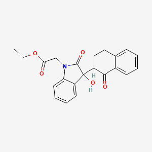molecular formula C22H21NO5 B4208536 ethyl [3-hydroxy-2-oxo-3-(1-oxo-1,2,3,4-tetrahydronaphthalen-2-yl)-2,3-dihydro-1H-indol-1-yl]acetate 