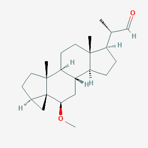 molecular formula C23H36O2 B042086 (2S)-2-[(1S,2R,5R,7R,8R,10S,11S,14R,15S)-8-Methoxy-2,15-dimethyl-14-pentacyclo[8.7.0.02,7.05,7.011,15]heptadecanyl]propanal CAS No. 25819-77-6