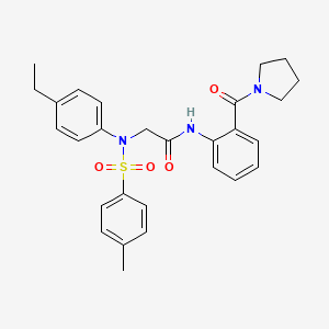 molecular formula C28H31N3O4S B4208628 N~2~-(4-ethylphenyl)-N~2~-[(4-methylphenyl)sulfonyl]-N~1~-[2-(1-pyrrolidinylcarbonyl)phenyl]glycinamide 