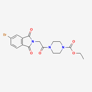 molecular formula C17H18BrN3O5 B4208647 Ethyl 4-[2-(5-bromo-1,3-dioxo-1,3-dihydro-2H-isoindol-2-YL)acetyl]tetrahydro-1(2H)-pyrazinecarboxylate 